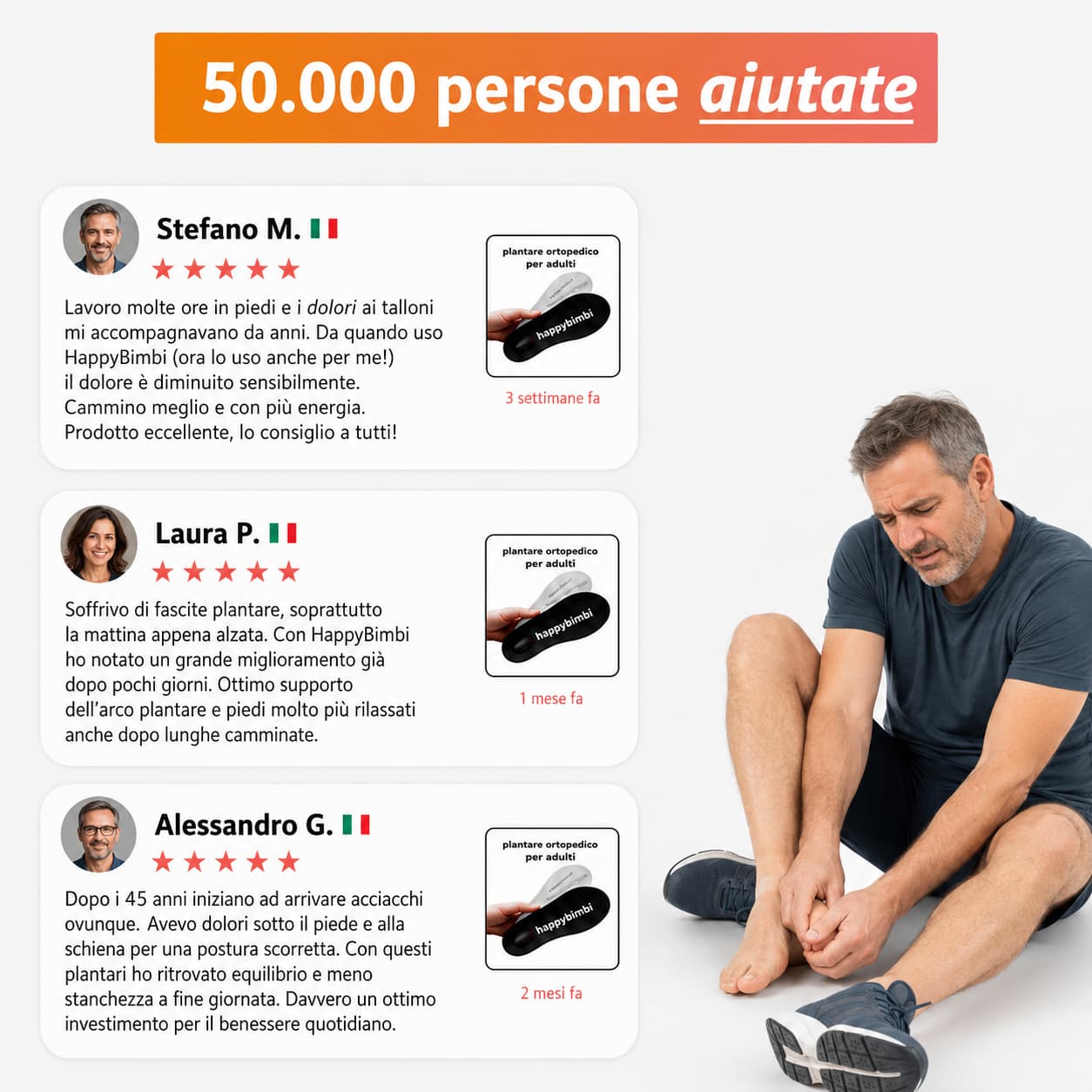 HappyBimbi Soletta per Piedi Piatti e Fascite Plantare | Supporto Posturale