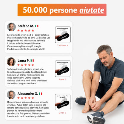 HappyBimbi Soletta per Piedi Piatti e Fascite Plantare | Supporto Posturale