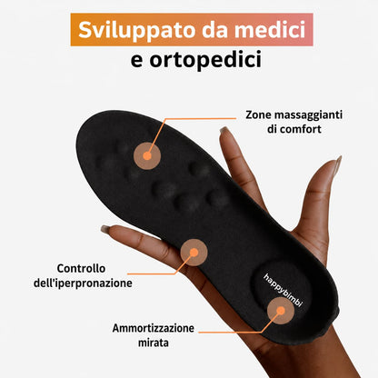 HappyBimbi Soletta per Piedi Piatti Bambini | Supporto Plantare Posturale